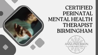 Certified Perinatal Mental Health Therapist Birmingham