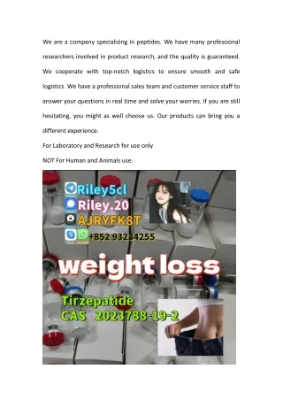 Tirzepatide CAS 2023788–19–2 peptides， weight loss，favorable price