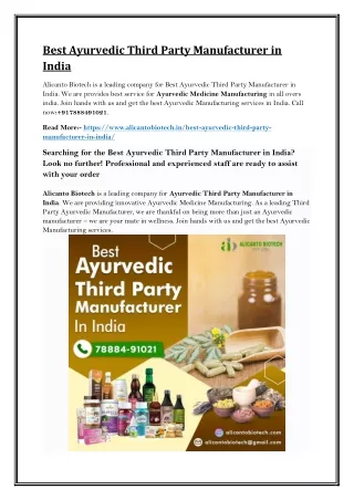 Best Ayurvedic Third Party Manufacturer in India