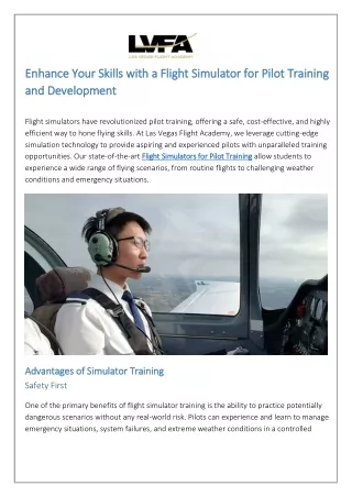Enhance Your Skills with a Flight Simulator for Pilot Training and Development