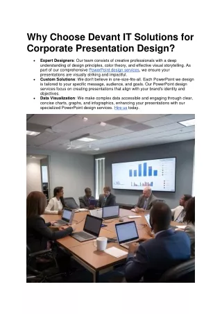 Why Choose Devant IT Solutions for Corporate Presentation Design