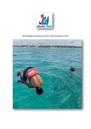 Actividades acuáticas en RD |Jeloumatours.com