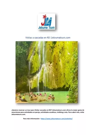 Visitas a cascadas en RD |Jeloumatours.com
