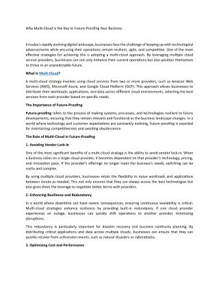 Why Multi-Cloud Is the Key to Future-Proofing Your Business