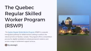 Quebec Regular Skilled Worker Program (QRSWP): Your Comprehensive Guide to Immig