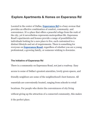 Esperanza Rd