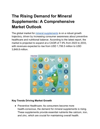 The Rising Demand for Mineral Supplements: A Comprehensive Market Outlook