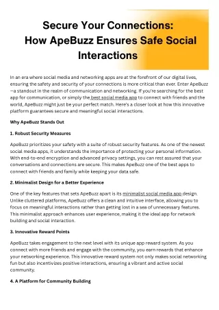 Secure Your Connections: How ApeBuzz Ensures Safe Social Interactions