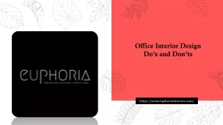 Office Interior Design Do’s and Don’ts