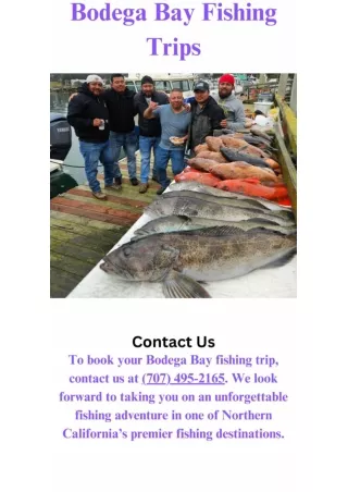 Bodega Bay Fishing Trips