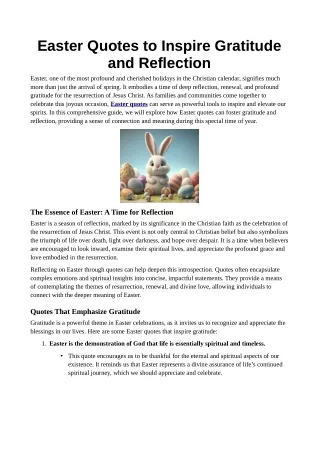 Easter Quotes to Inspire Gratitude and Reflection