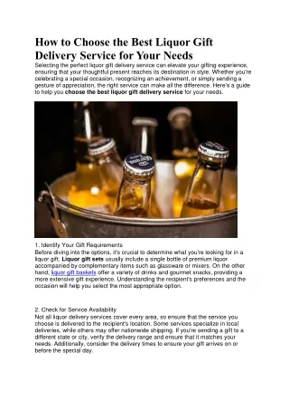 How to Choose the Best Liquor Gift Delivery Service for Your Needs