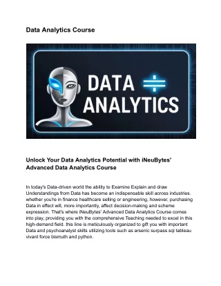 Data Analytics Course