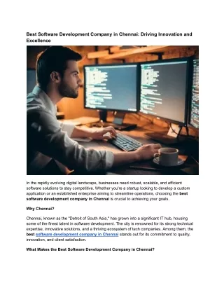 Best Software Development Company in Chennai_ Driving Innovation and Excellence