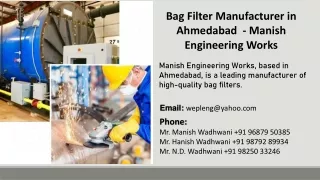 Bag Filter Manufacturer in Ahmedabad  - Manish Engineering Works