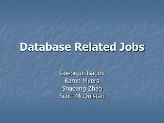 Database Related Jobs