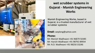 wet scrubber systems in Gujarat- Manish Engineering Works