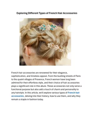 Exploring Different Types of French Hair Accessories