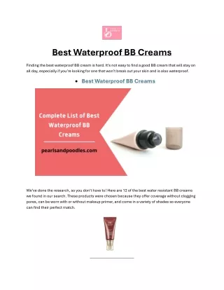 Best Waterproof BB Creams PDF