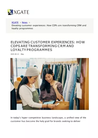 Optimizing CRM & Loyalty with xgatecorporationlimited