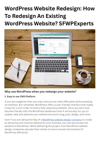 WordPress Website Redesign How To Redesign An Existing WordPress Website SFWPExperts