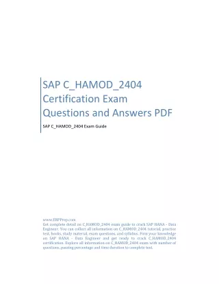 SAP C_HAMOD_2404 Certification Exam Questions and Answers PDF