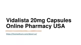 Vidalista 20mg Capsules Online Pharmacy USA