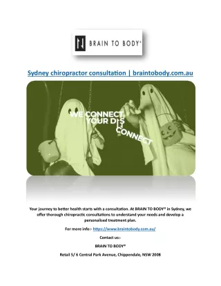 Sydney chiropractor consultation | braintobody.com.au