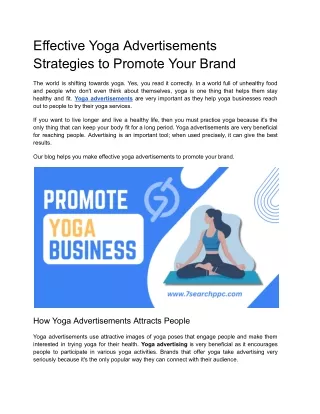 Effective Yoga Advertisements Strategies to Promote Your Brand