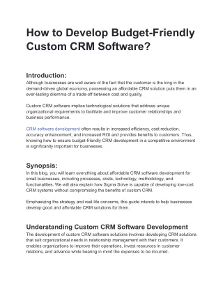 How to Develop Budget-Friendly Custom CRM Software_