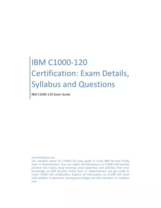 IBM C1000-120 Certification: Exam Details, Syllabus and Questions