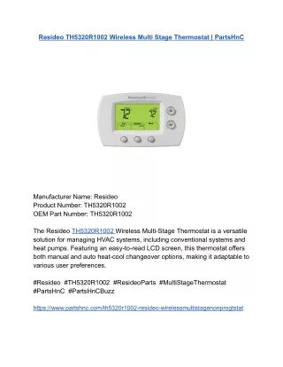 Resideo TH5320R1002 Wireless Multi Stage Thermostat _ PartsHnC