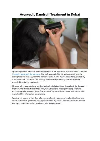 Ayurvedic Dandruff Treatment in Dubai