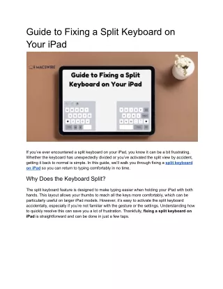 Guide to Fixing a Split Keyboard on Your iPad