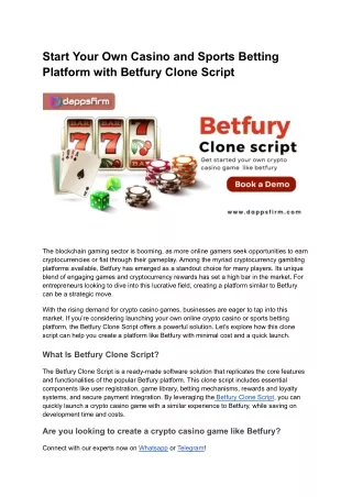 Betfury clone script doc submission