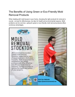 The Benefits of Using Green or Eco-Friendly Mold Removal Products