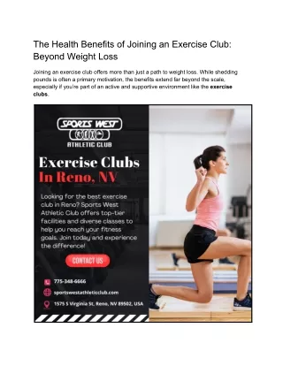 The Health Benefits of Joining an Exercise Club_ Beyond Weight Loss