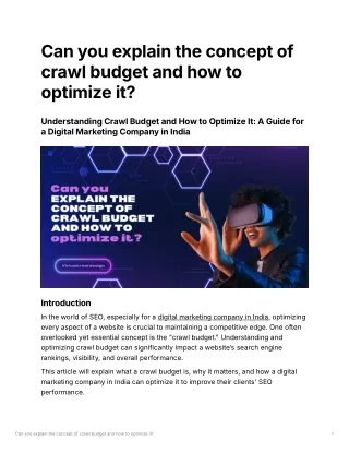 Can you explain the concept of crawl budget and how to optimize it