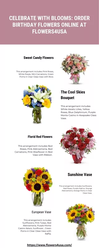 Celebrate with Blooms Order Birthday Flowers Online at Flowers4usa