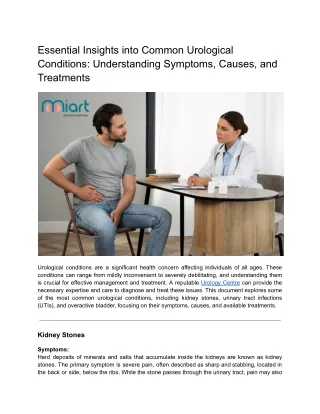 Essential Insights into Common Urological Conditions_ Understanding Symptoms, Causes, and Treatments