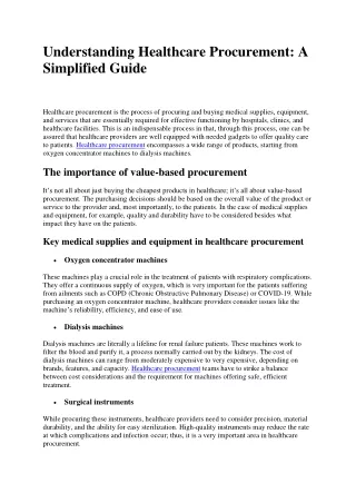Understanding Healthcare Procurement: A Simplified Guide