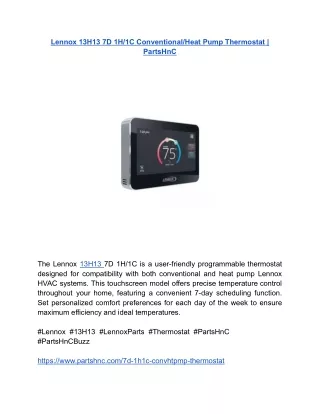Lennox 13H13 7D 1H_1C Conventional_Heat Pump Thermostat _ PartsHnC