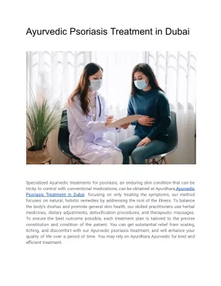 Ayurvedic Psoriasis Treatment in Dubai