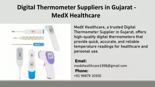 Digital Thermometer Suppliers in Gujarat - MedX Healthcare