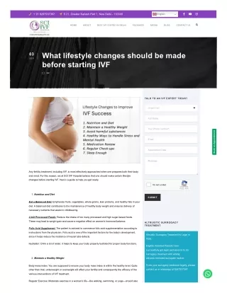 What lifestyle changes should be made before starting IVF