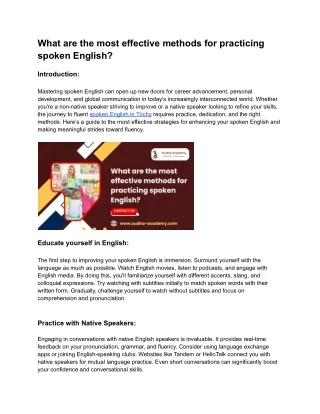 What are the most effective methods for practicing spoken English?