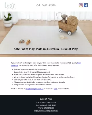 Safe Foam Play Mats in Australia Foam Play Mats in Australia - Luxe at Play