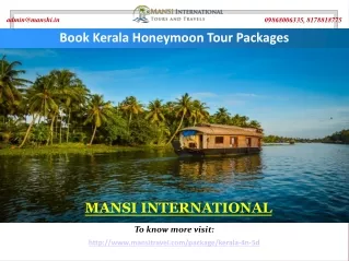 Book Kerala Honeymoon Tour Packages