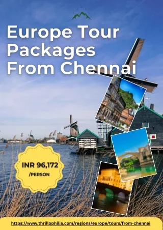 Europe Tour Packages From Chennai