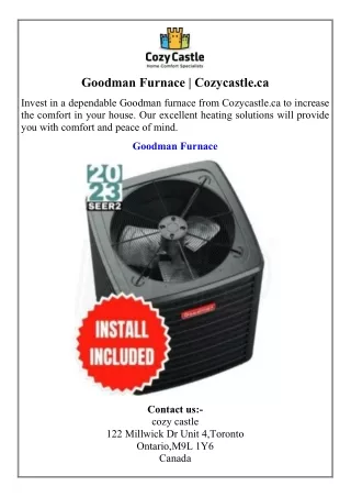 Goodman Furnace  Cozycastle.ca